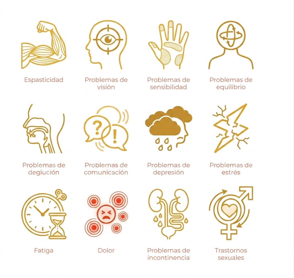 Imagen representando los síntomas de la Esclerosis Múltiple